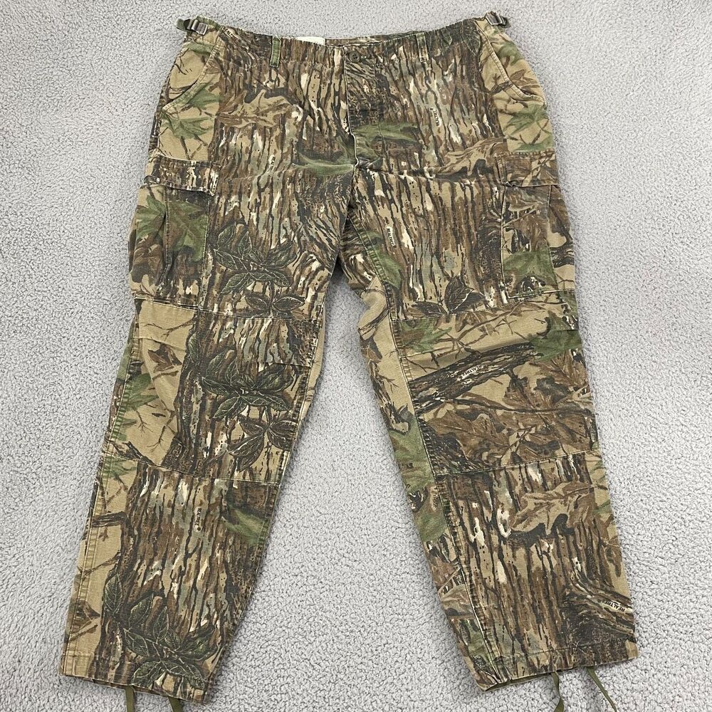 VTG Sports Afield Realtree Camo Pants Men XL Button Fly Tactical Hunting Cargo‎